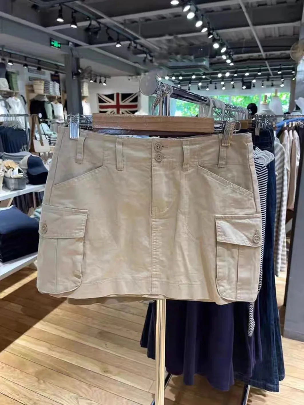 American Vintage Cargo Skirts Women Streetwear Casual High Waist Pockets Cotton Mini Skirt Casual Chic Y2k Short Faldas Summer
