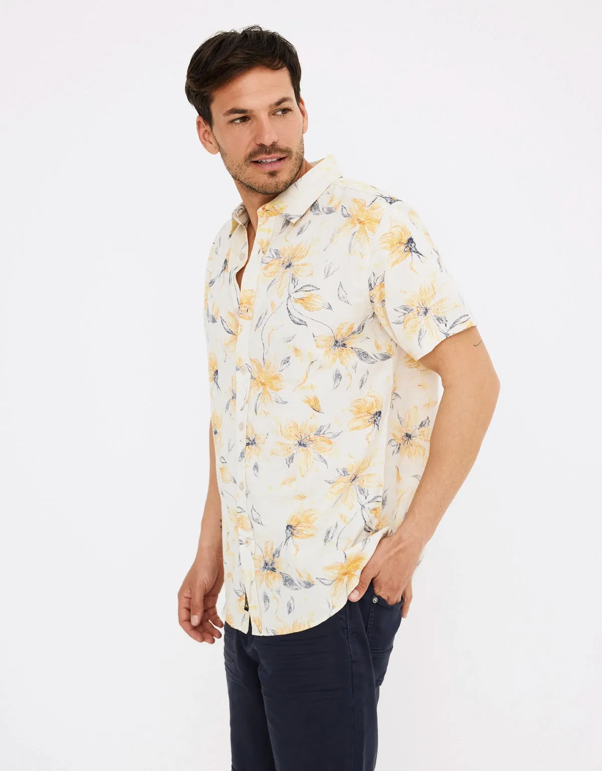 Camisa Manga Corta Estampada - Pampas