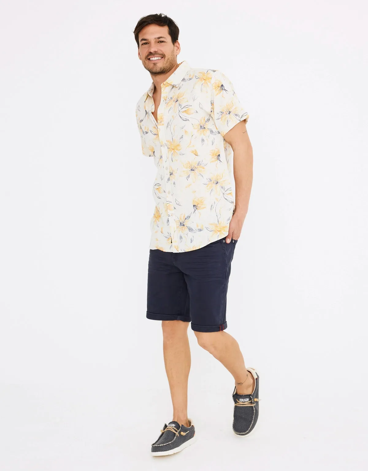Camisa Manga Corta Estampada - Pampas