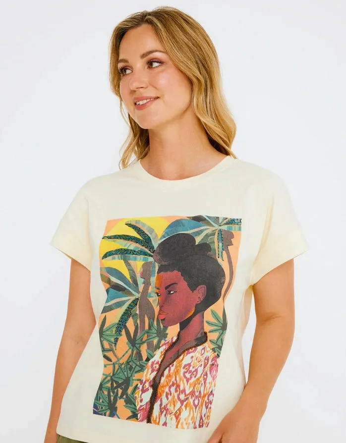 Camiseta Manga Corta Off White - Fueva