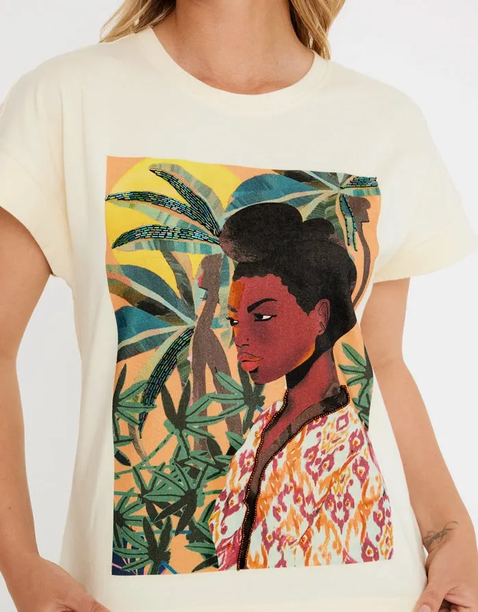 Camiseta Manga Corta Off White - Fueva