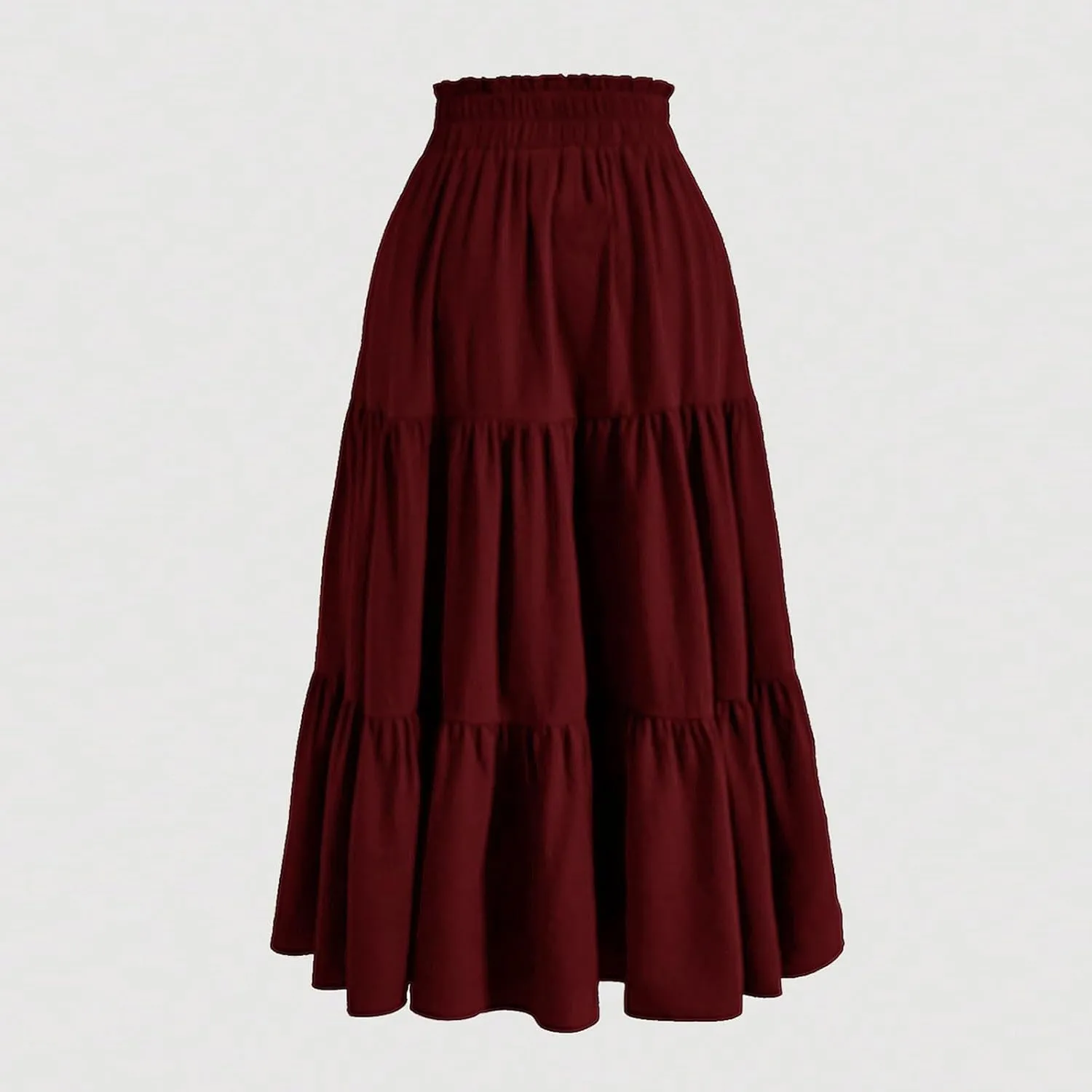 Floral Maxi Skirts for Women Ditsy Floral Tiered Flowy Long Skirt Boho Drawstring High Waisted Aline Ruffle Skirt