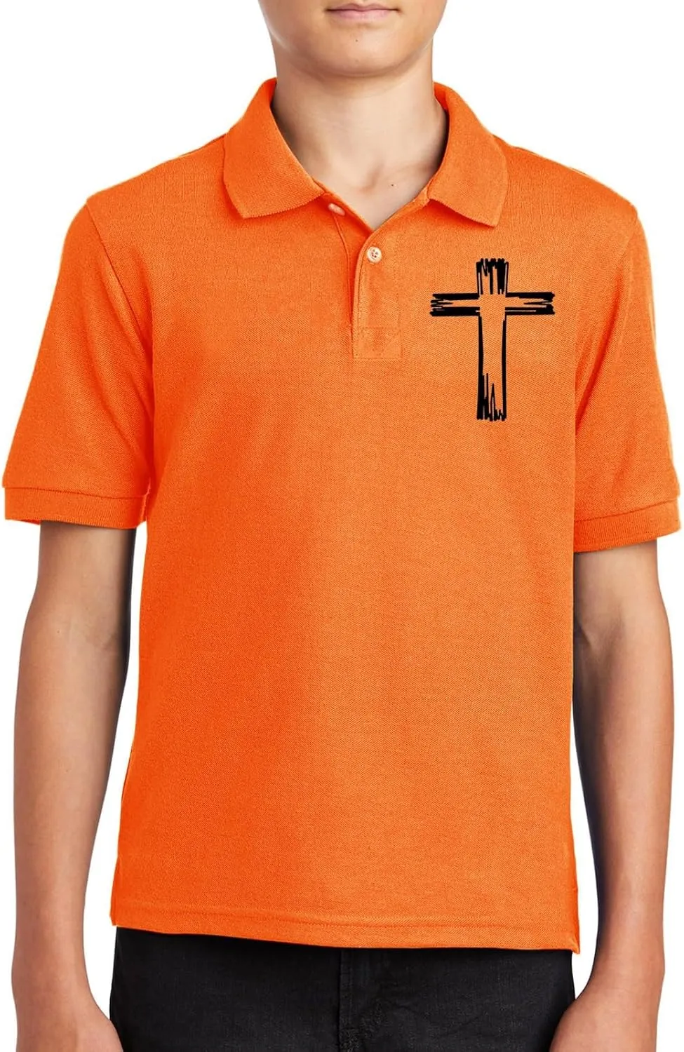 Girls Cross Embroidery Golf Polo Shirts Kids Short Sleeve School Uniforms Teen Summer Button Down Collar Shirt