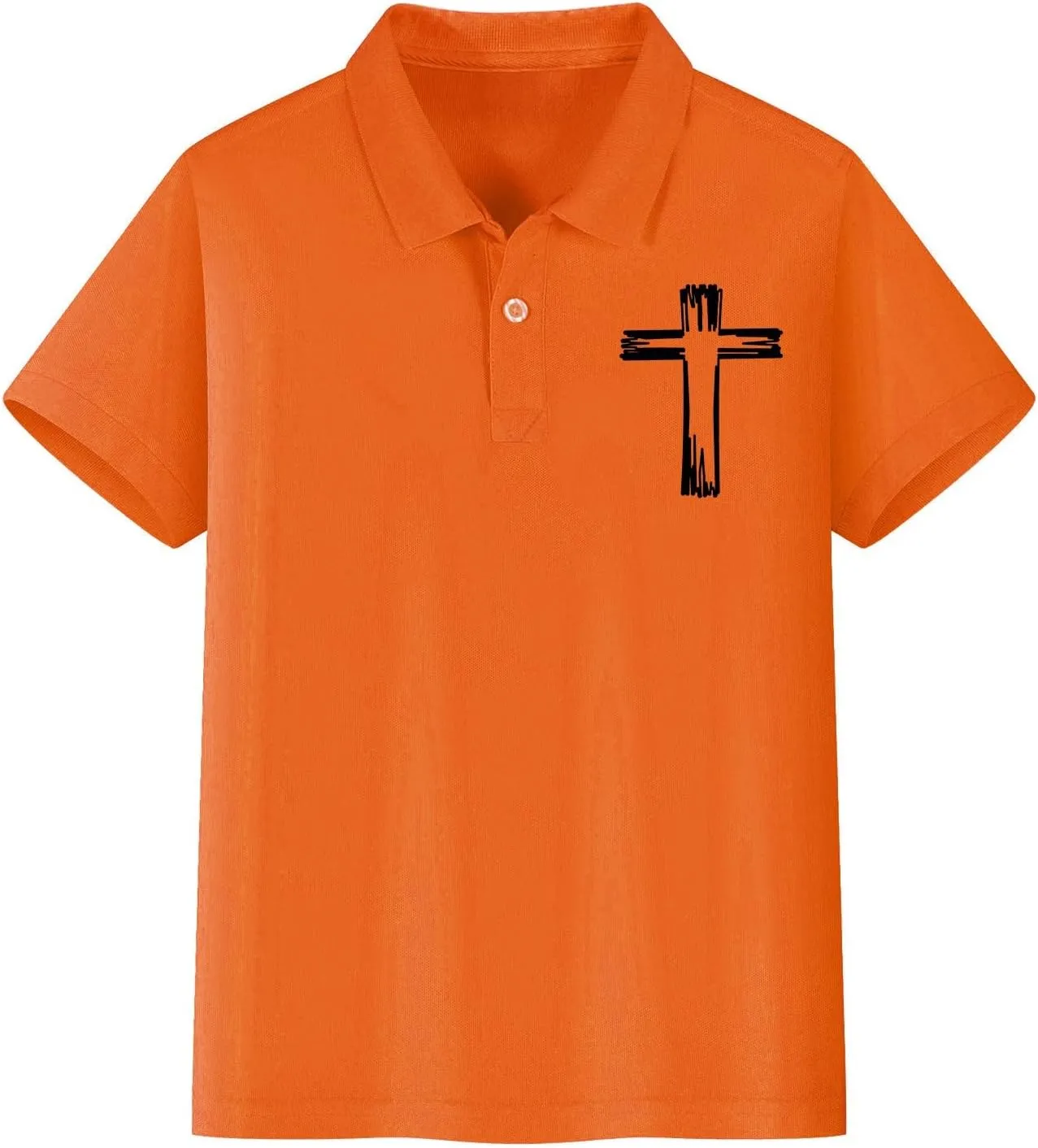 Girls Cross Embroidery Golf Polo Shirts Kids Short Sleeve School Uniforms Teen Summer Button Down Collar Shirt