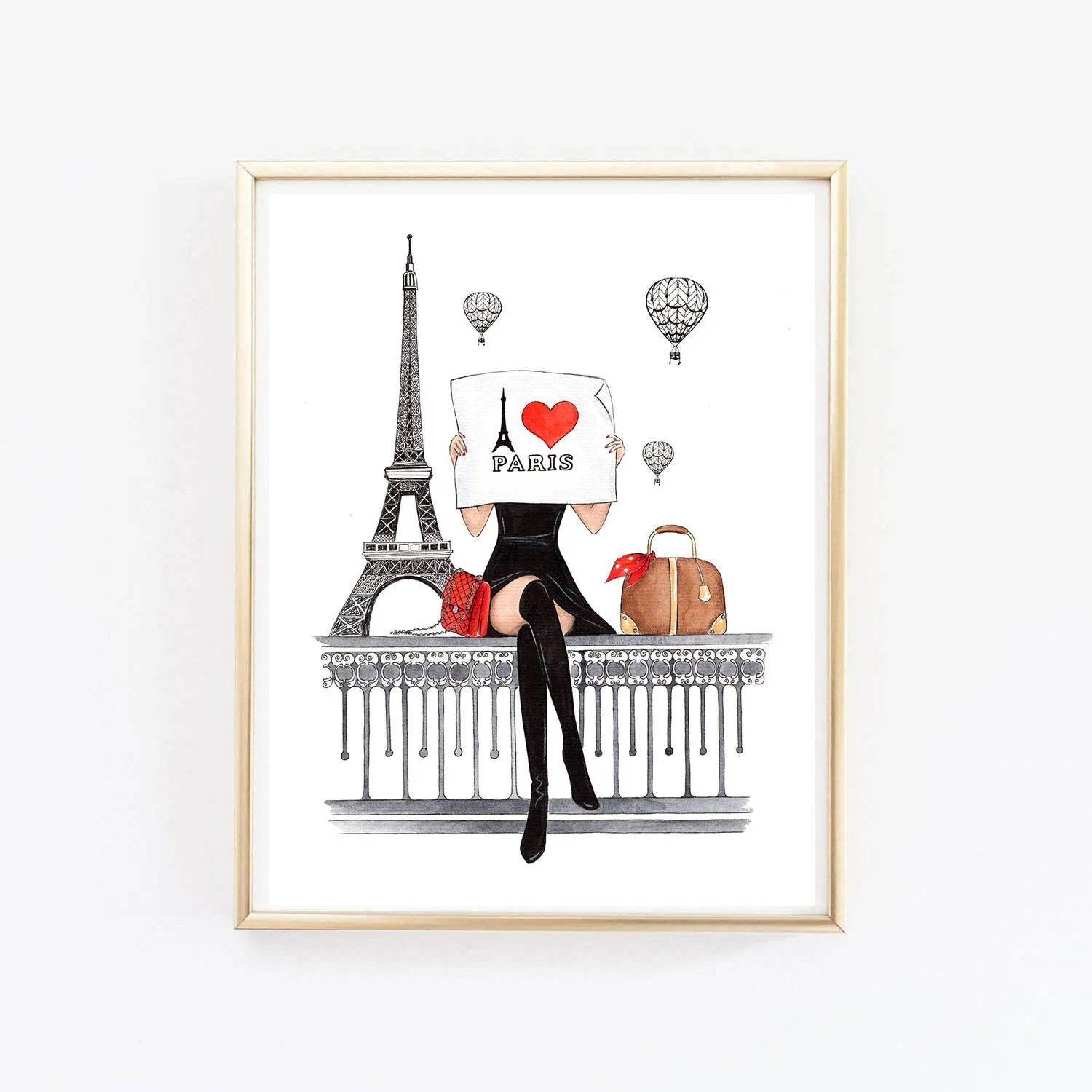 I love Paris art print fashion illustration