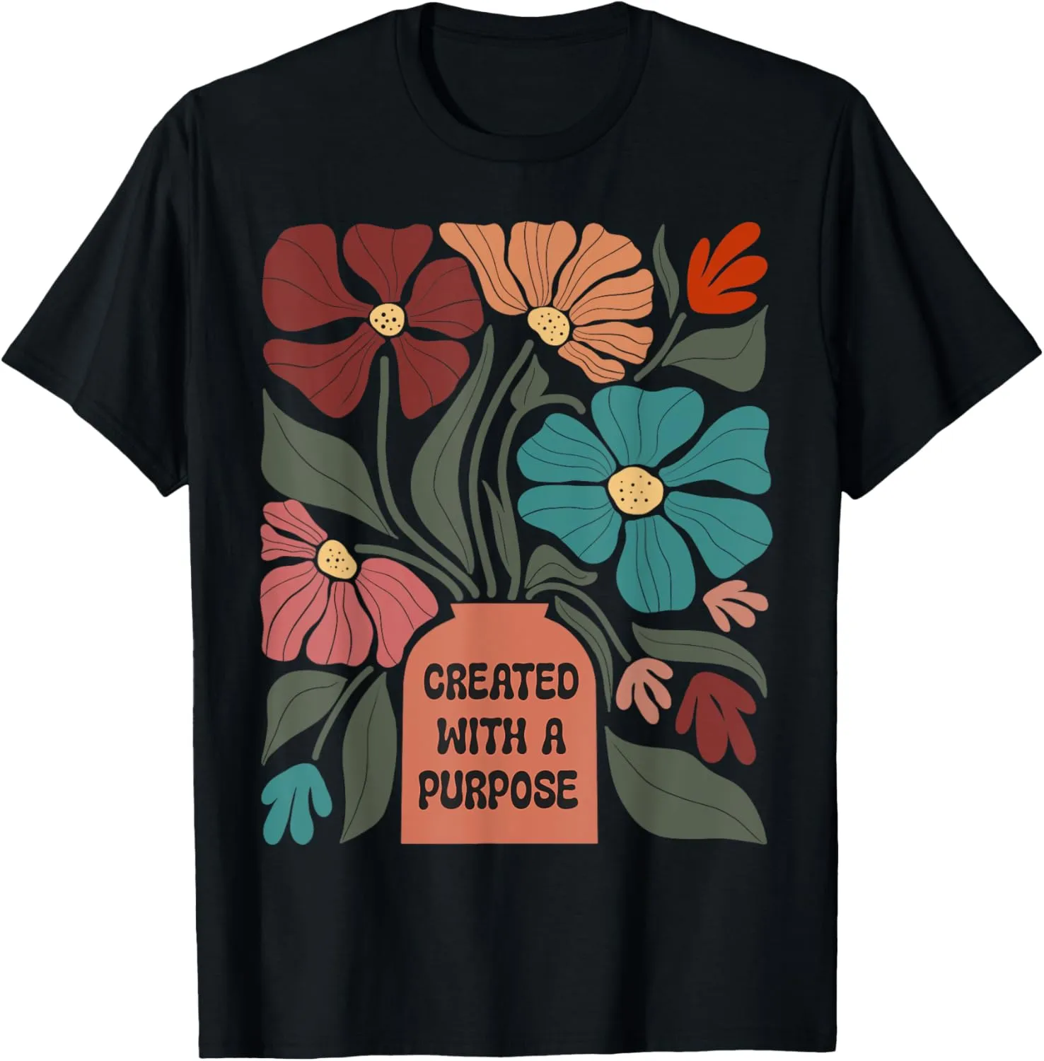 Inspirational Boho Created With A Purpose Positive Message T-Shirt