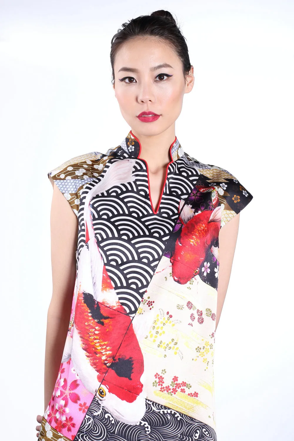 LEONLOLLIPOP KOI PRINT SILK DRESS