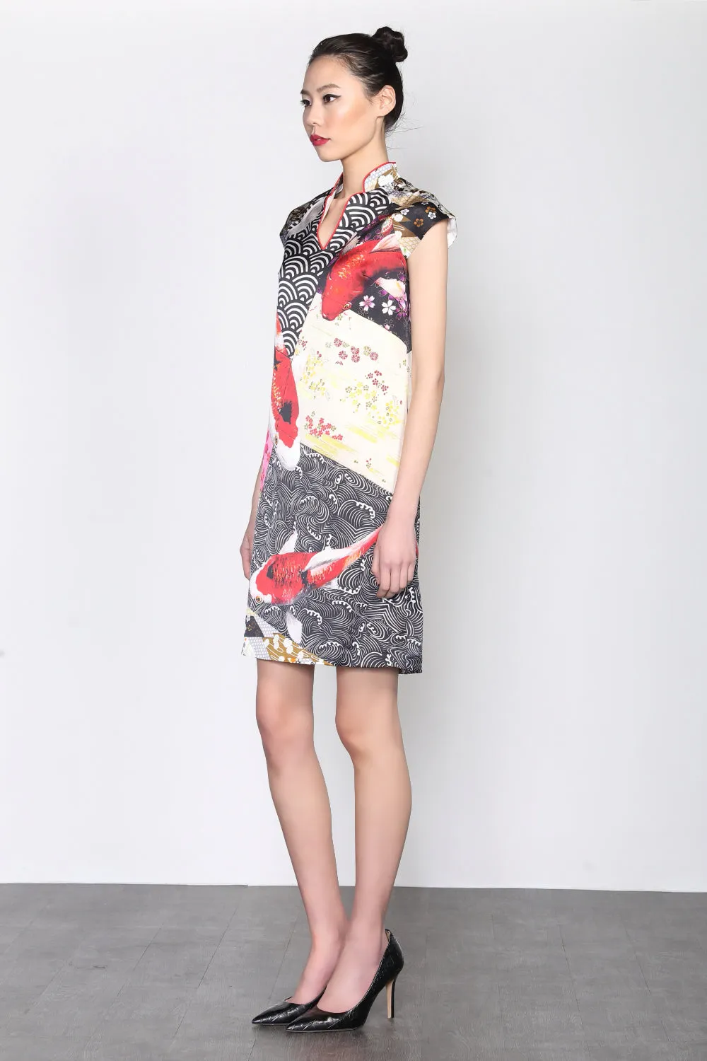 LEONLOLLIPOP KOI PRINT SILK DRESS