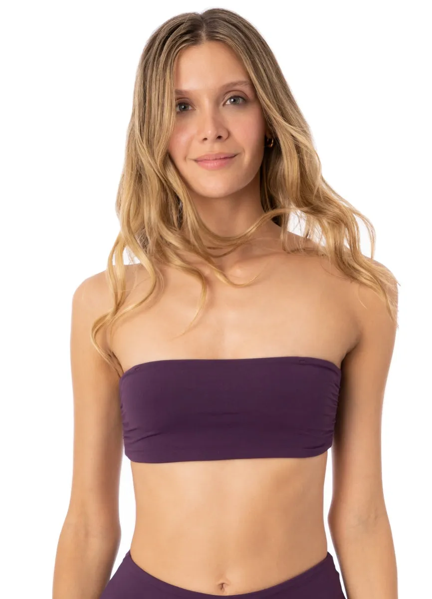 Maaji Dark Grape Bandy Strapless Bandeau Bikini Top