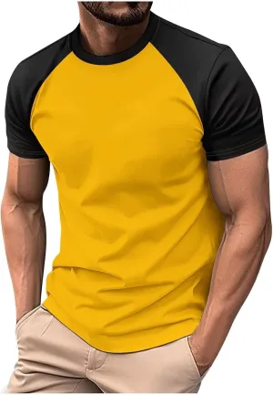 Men's T Shirt-Raglan Short Sleeve Color Block Fashion Baseball Tee Fitness Workout Inspired Classic Shirt Tee 2025