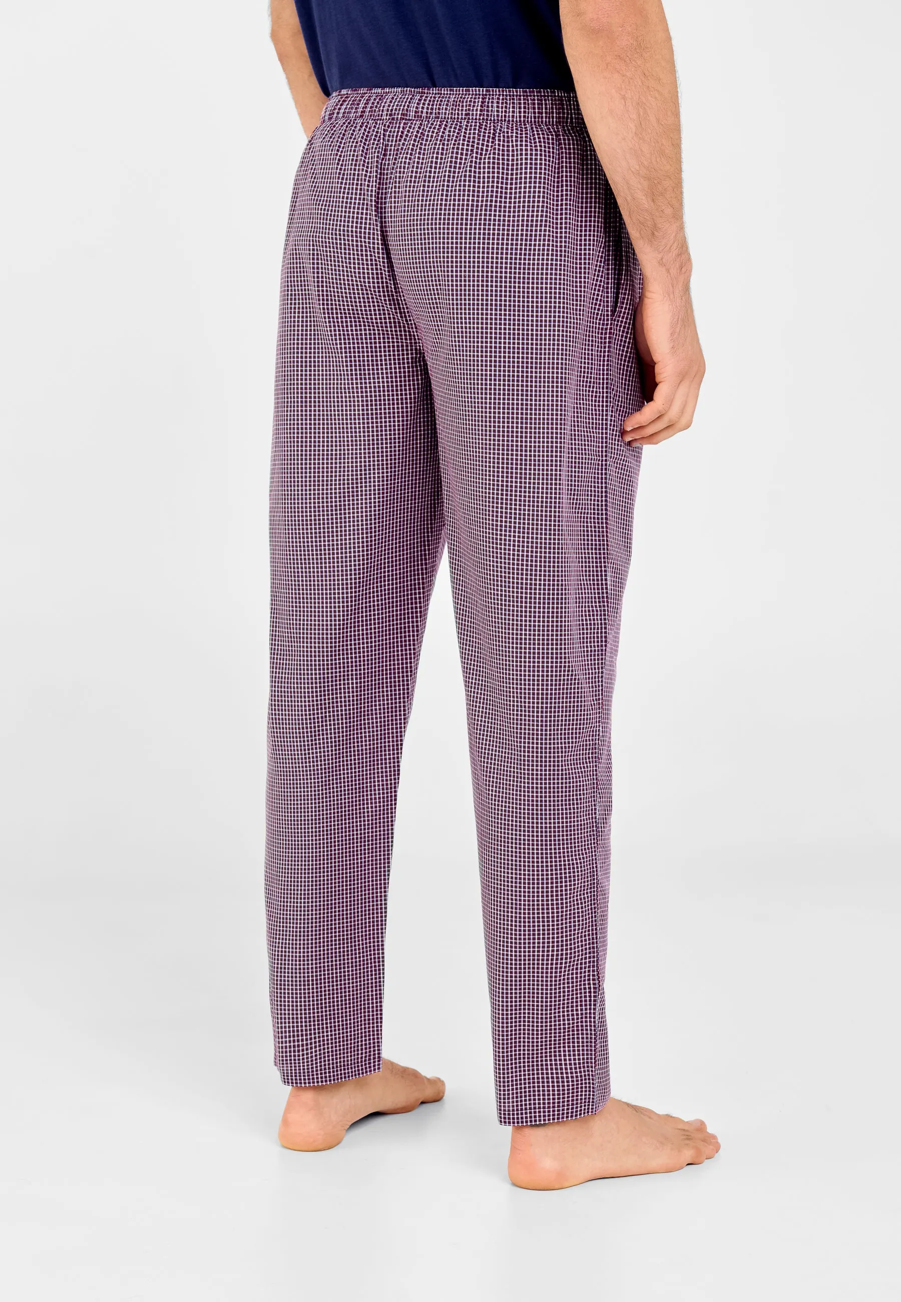 Pantalón Pijama Hombre Largo Algodón Popelín Cuadros - Rojo 8985_90