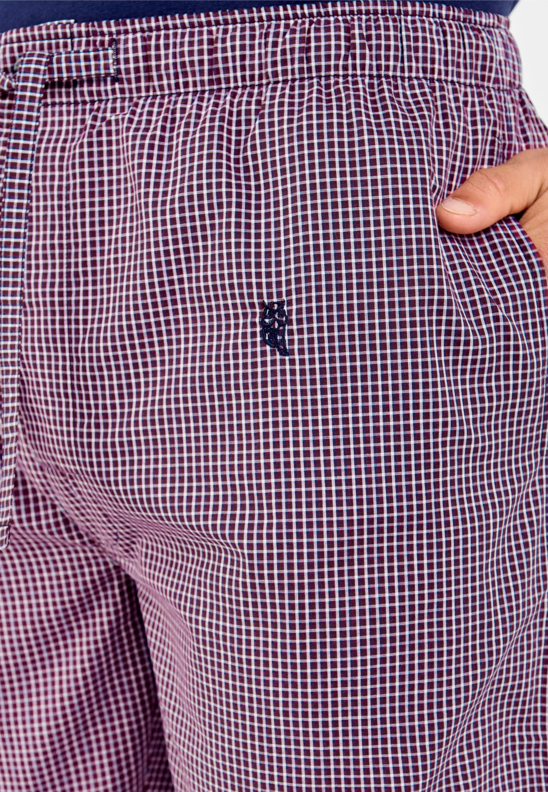 Pantalón Pijama Hombre Largo Algodón Popelín Cuadros - Rojo 8985_90