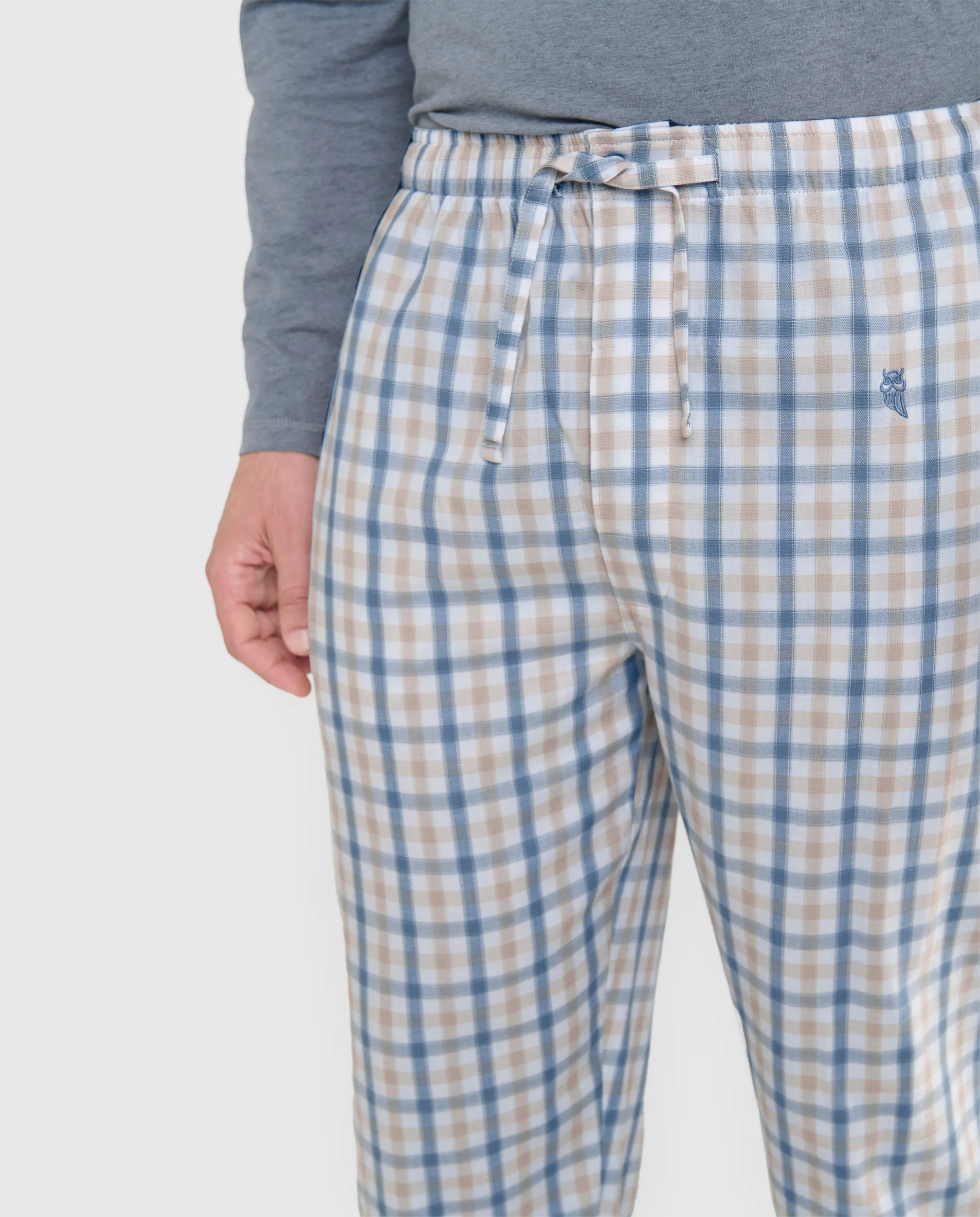 Pantalón Pijama Hombre Largo Algodón Popelín Cuadros - Verde 8920_44