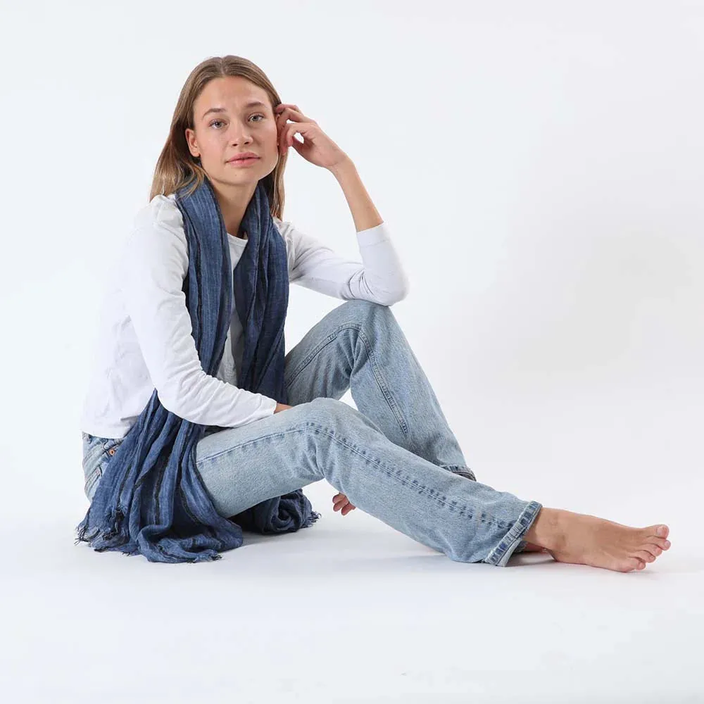 Pañuelo Mujer Liso Vigo Azul