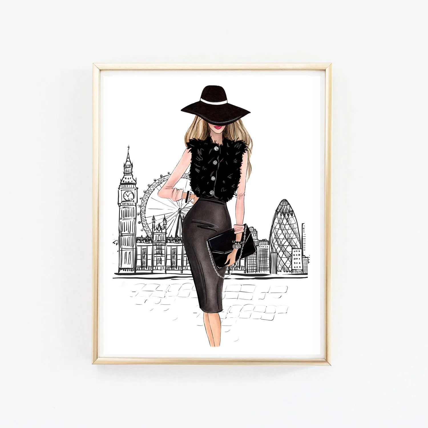 SET OF 9 ART PRINTS fashion illustrations