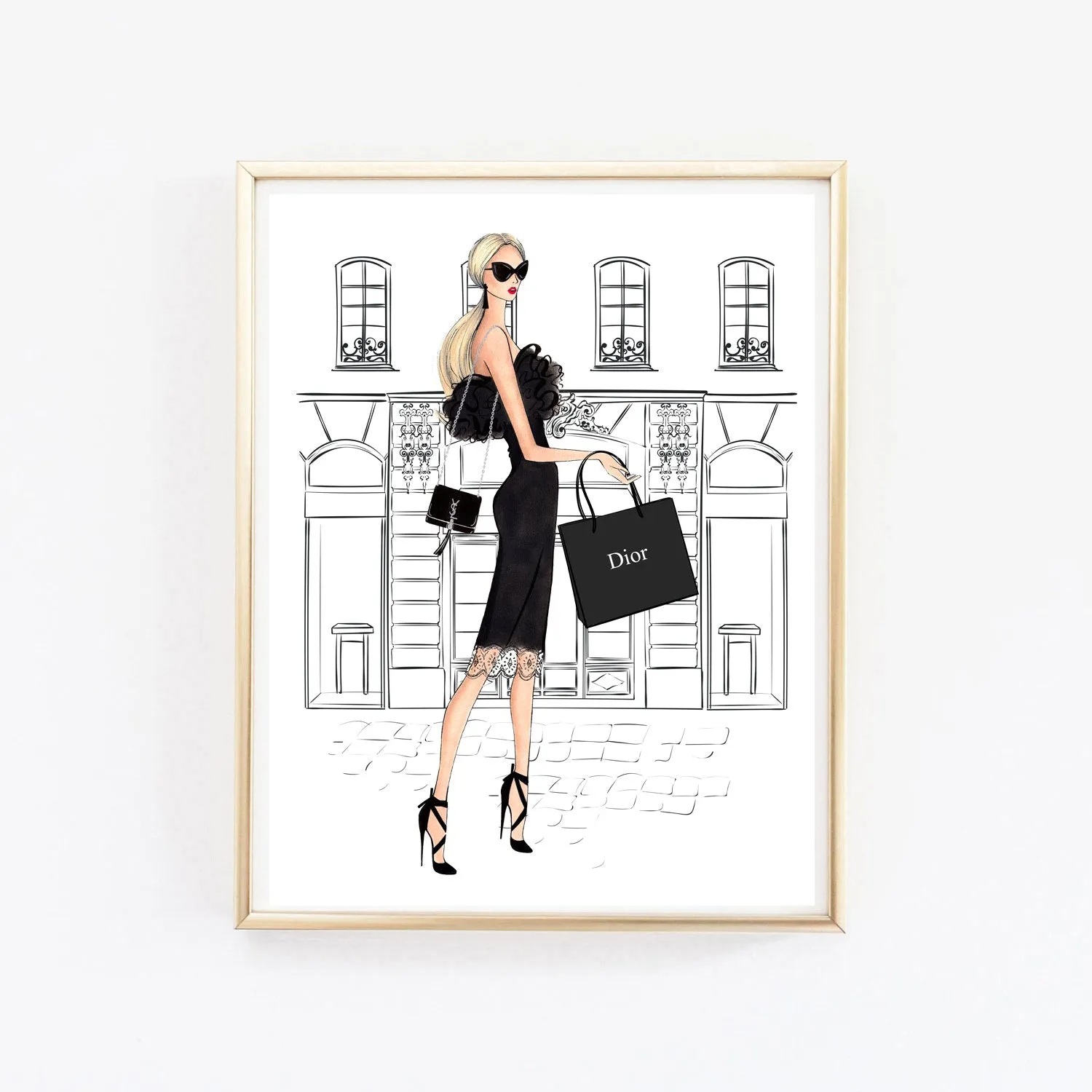 SET OF 9 ART PRINTS fashion illustrations