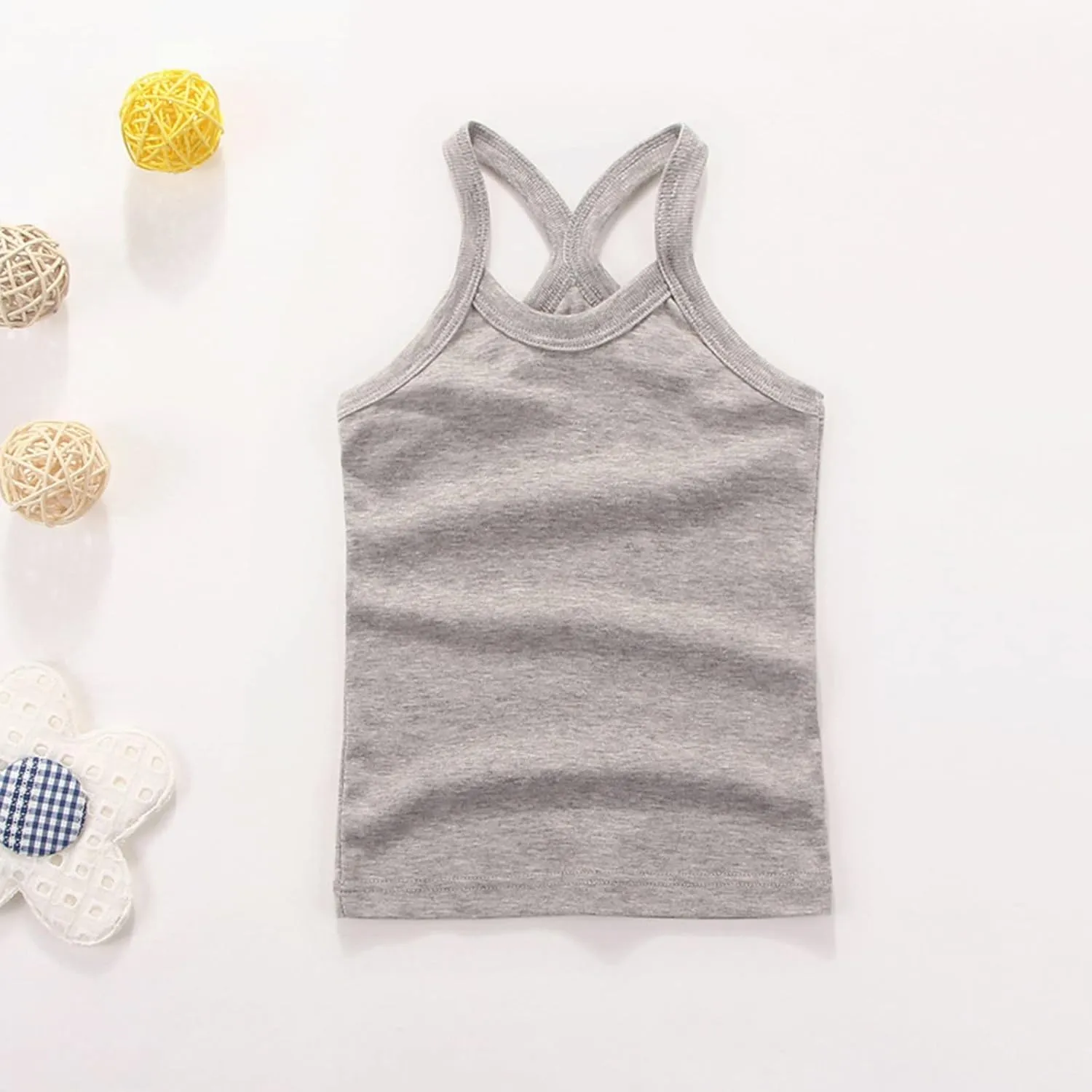 Toddler Baby Girls Dance Tank Top Summer Cute Solid Sleeveless Spaghetti Strap Top Ballet Gymnastics Dancewear for Girls
