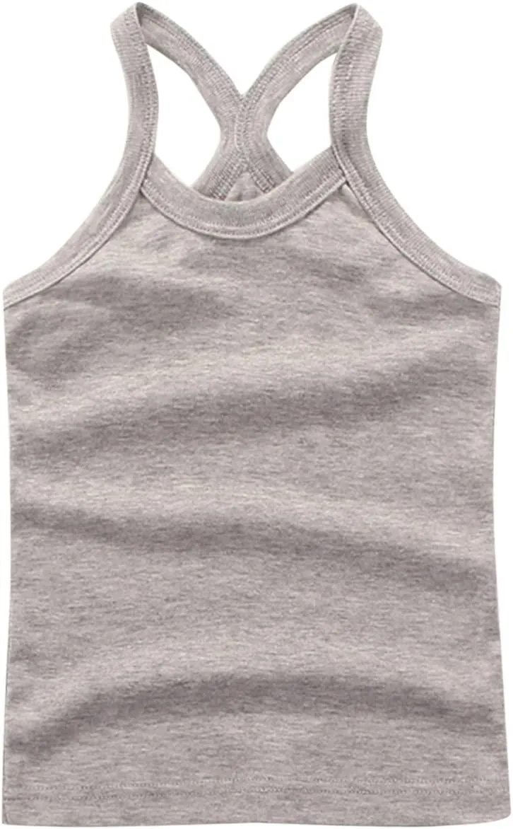 Toddler Baby Girls Dance Tank Top Summer Cute Solid Sleeveless Spaghetti Strap Top Ballet Gymnastics Dancewear for Girls