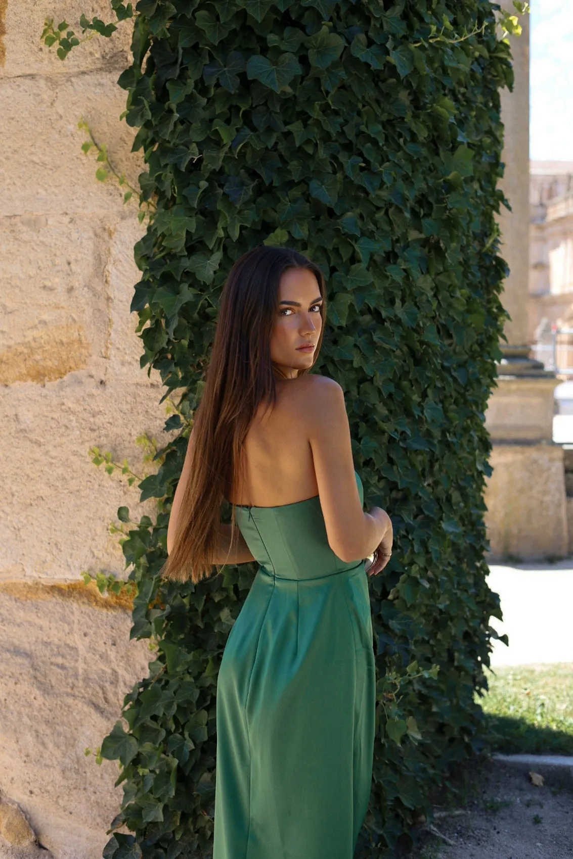 VESTIDO VERDE DECOTE RETO