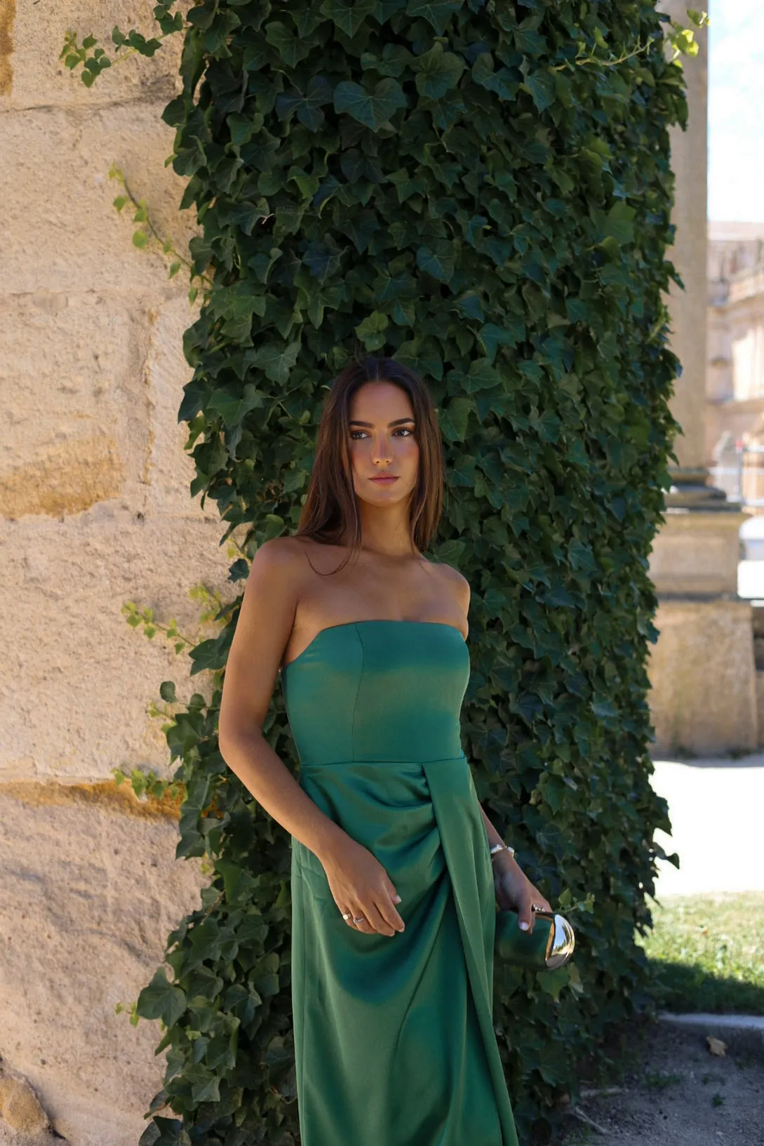 VESTIDO VERDE DECOTE RETO