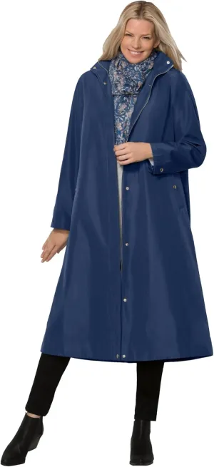 Woman Within Plus Size Long A-Line Raincoat