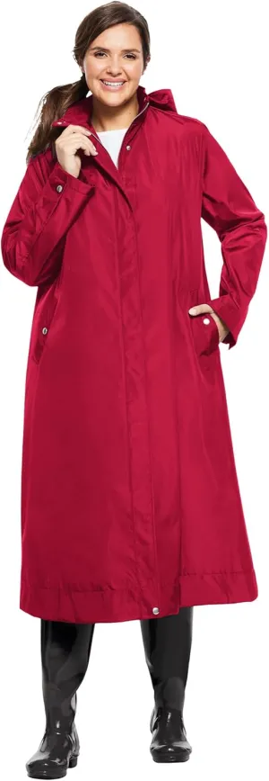 Woman Within Plus Size Long A-Line Raincoat