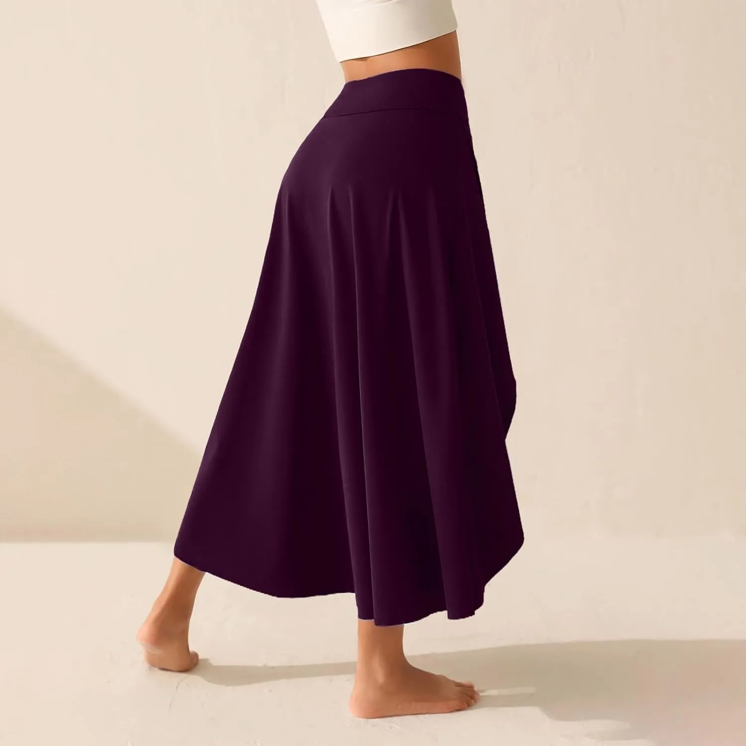 Women's Flowy Skirts Solid Color High Waist Temperament Elegant Slit Long Skirt Fashionable Slim Maxi Dresses, S-XL