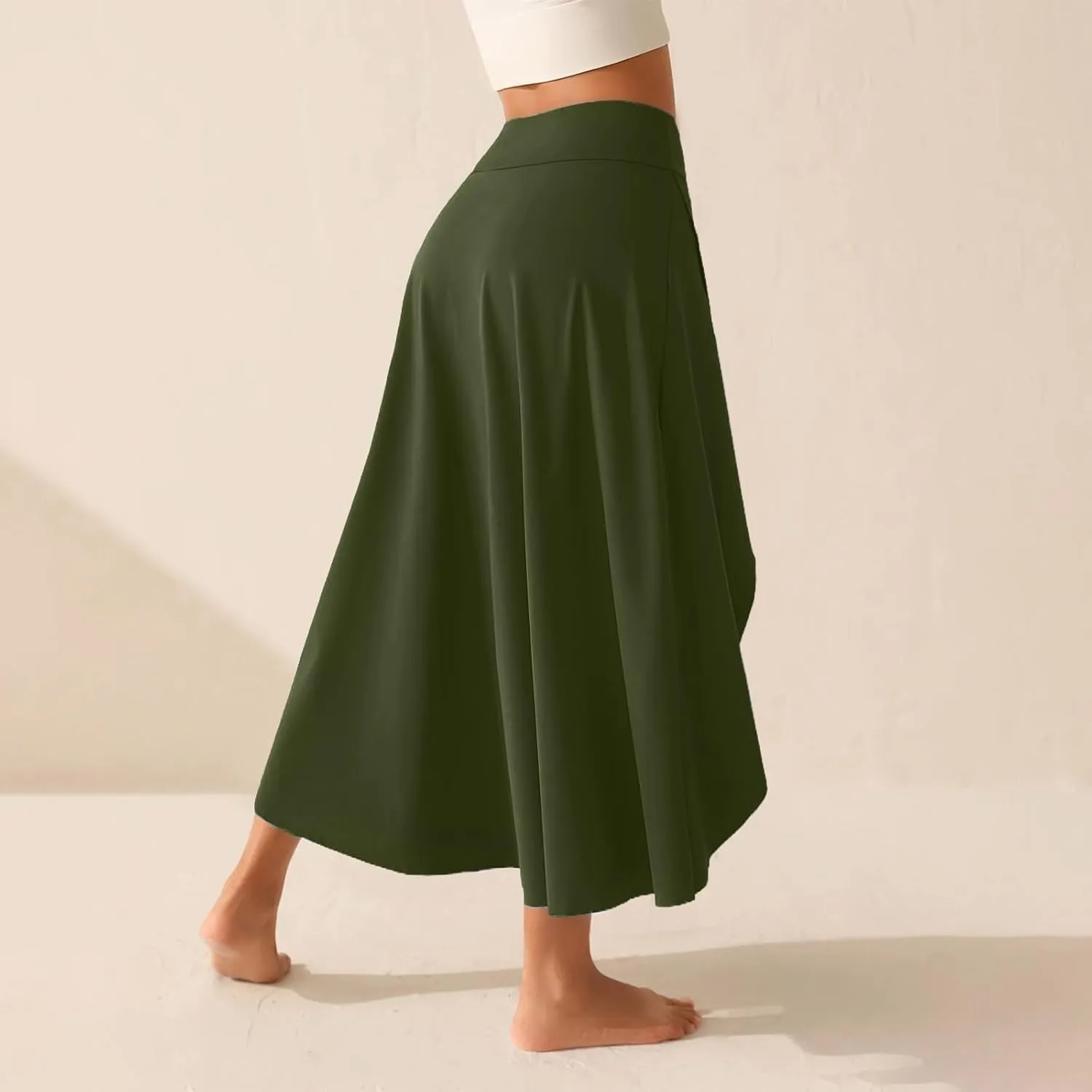 Women's Flowy Skirts Solid Color High Waist Temperament Elegant Slit Long Skirt Fashionable Slim Maxi Dresses, S-XL