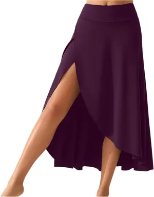 Women's Flowy Skirts Solid Color High Waist Temperament Elegant Slit Long Skirt Fashionable Slim Maxi Dresses, S-XL