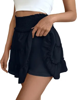 Women's Golf Skirts High Waist Ruffle Skirt Cute Flowy Casual Comfort Wrap Beach Pleated Skirt Sundresses, S-2XL