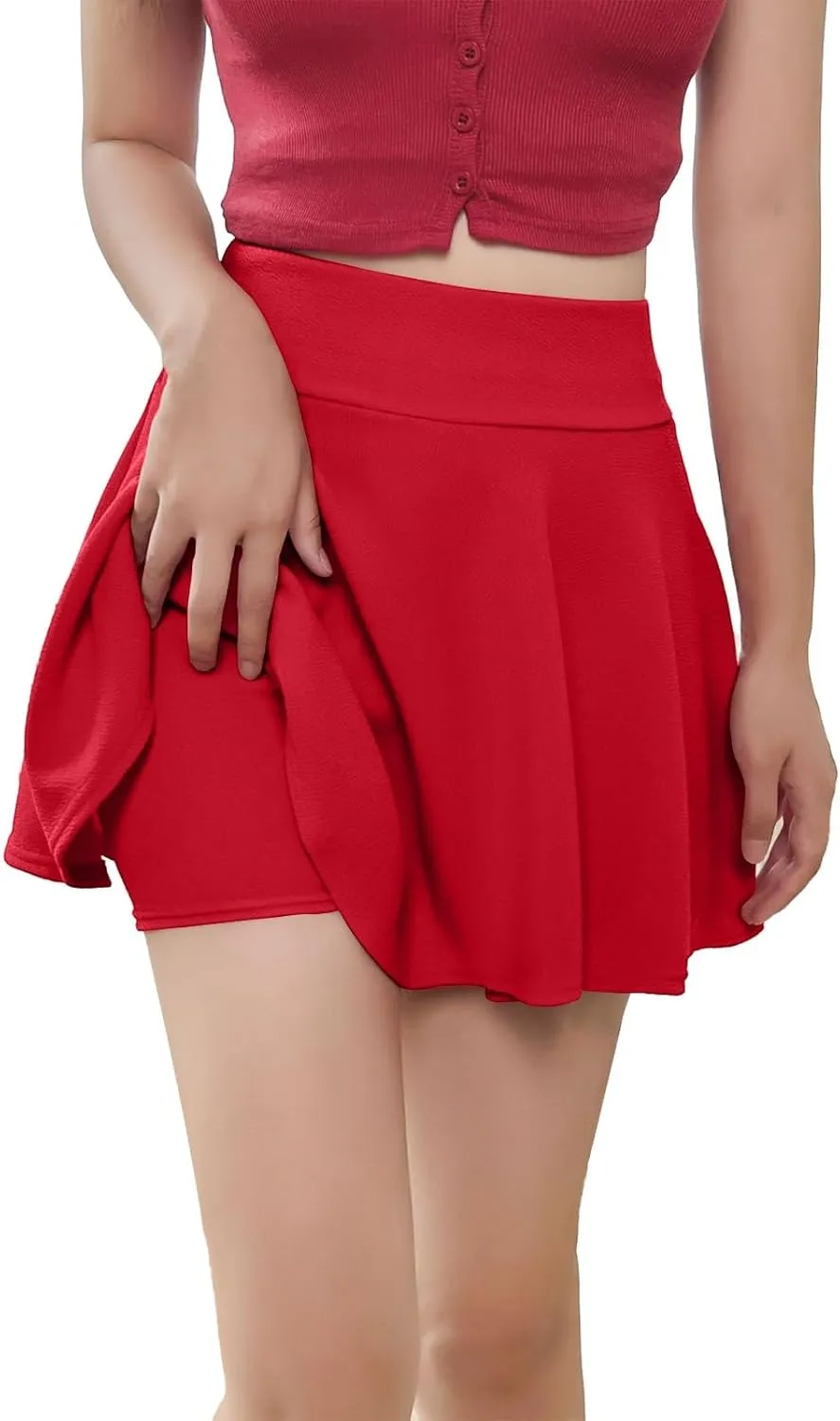 Women's Skirts Mini Skirt Skater Skirt Tutu Skirts with Shorts Stretchy Flared Cute Flowy Outfit