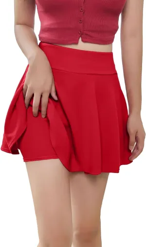 Women's Skirts Mini Skirt Skater Skirt Tutu Skirts with Shorts Stretchy Flared Cute Flowy Outfit