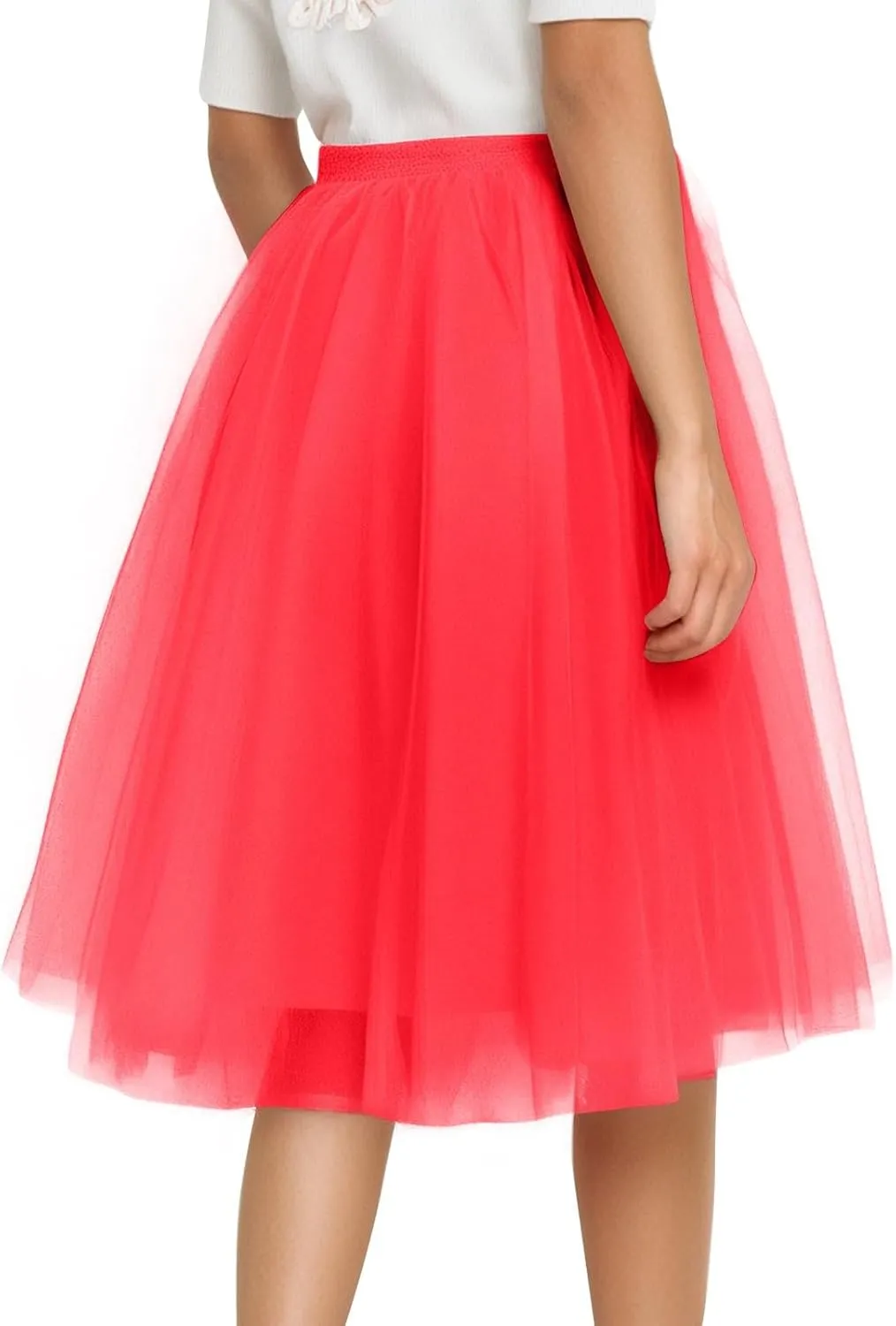 Women's Sundresses Summer Casual Loose Trendy Elastic High Waist Solid Color Party Dance Fluffy Mesh Tulle Skirts 2025, S-2XL