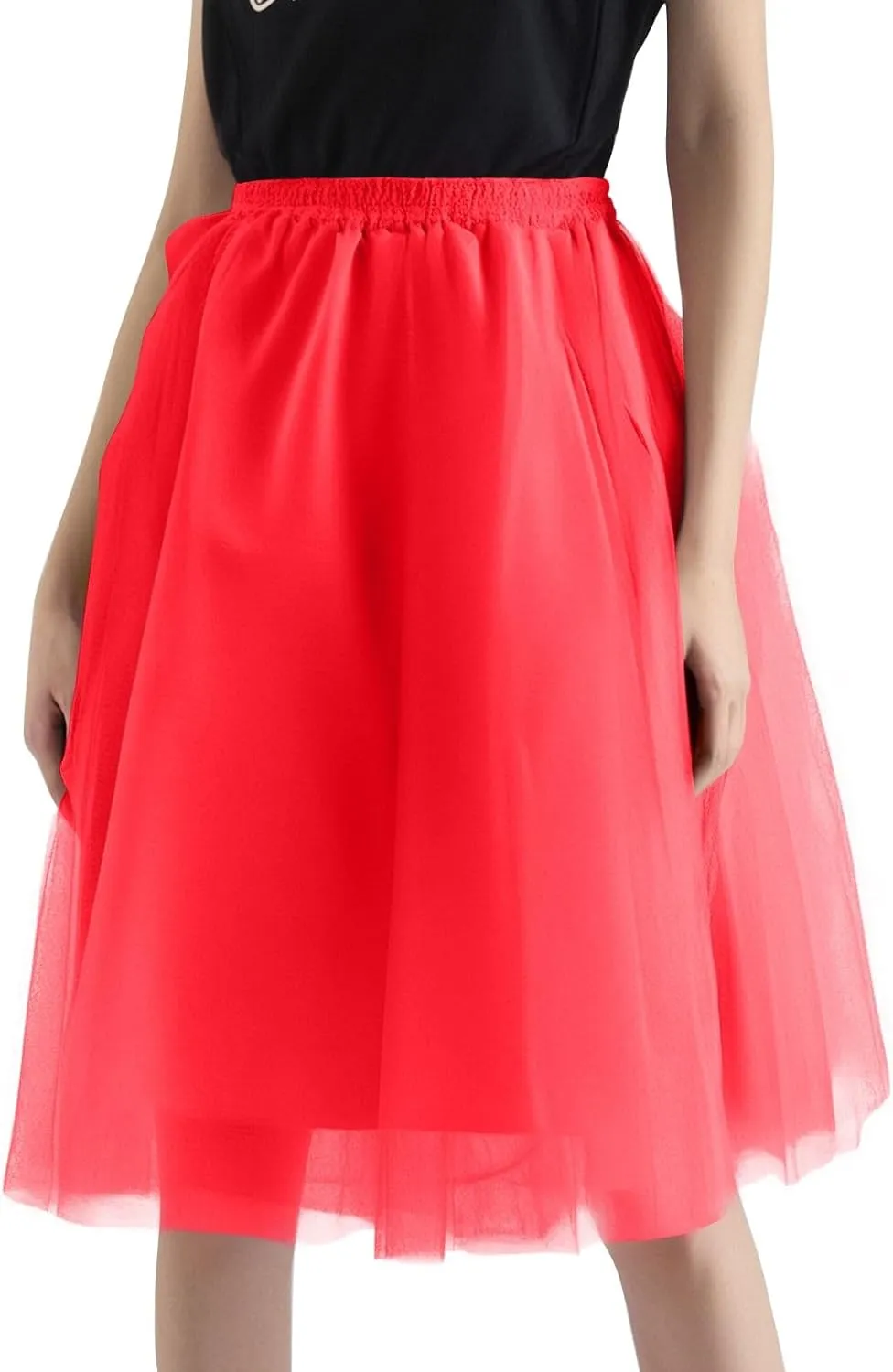 Women's Sundresses Summer Casual Loose Trendy Elastic High Waist Solid Color Party Dance Fluffy Mesh Tulle Skirts 2025, S-2XL